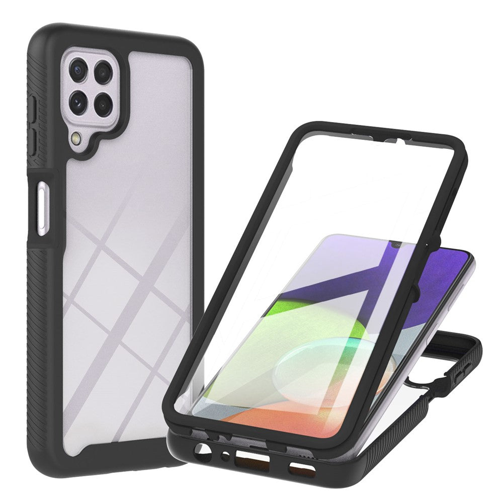 PC + TPU hybridcover med fuld dækning og PET-skærmbeskytter til Samsung Galaxy A22 4G (EU-version)