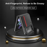 LC.IMEEKE Carbon Fiber Texture PU Leather Coated PC Protective Phone Case Cover for Samsung Galaxy Z Flip3 5G
