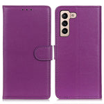 Litchi Texture PU Leather Wallet Case Folio Flip Protective Cover with Horizontal Viewing Stand for Samsung Galaxy S22 5G