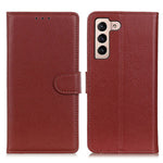 Litchi Texture PU Leather Wallet Case Folio Flip Protective Cover with Horizontal Viewing Stand for Samsung Galaxy S22 5G