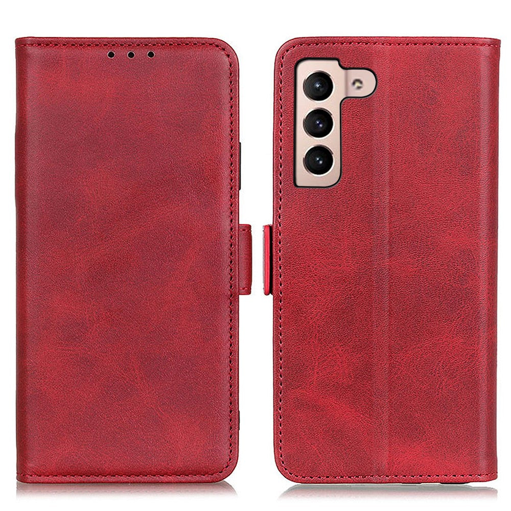 Shockproof Well-Protected Stylish Side Magnetic Clasp PU Leather Wallet Stand Case Phone Shell for Samsung Galaxy S22 5G