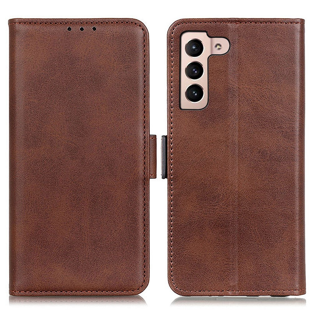 Shockproof Well-Protected Stylish Side Magnetic Clasp PU Leather Wallet Stand Case Phone Shell for Samsung Galaxy S22 5G
