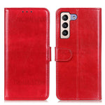 Crazy Horse Texture Magnetic Clasp Anti-Drop PU Leather Wallet Stand Case Folio Flip Protective Cover for Samsung Galaxy S22 5G