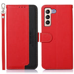 KHAZNEH Scratches Protection RFID Blocking Litchi Texture Leather Wallet Phone Case with Handy Strap for Samsung Galaxy S22+ 5G