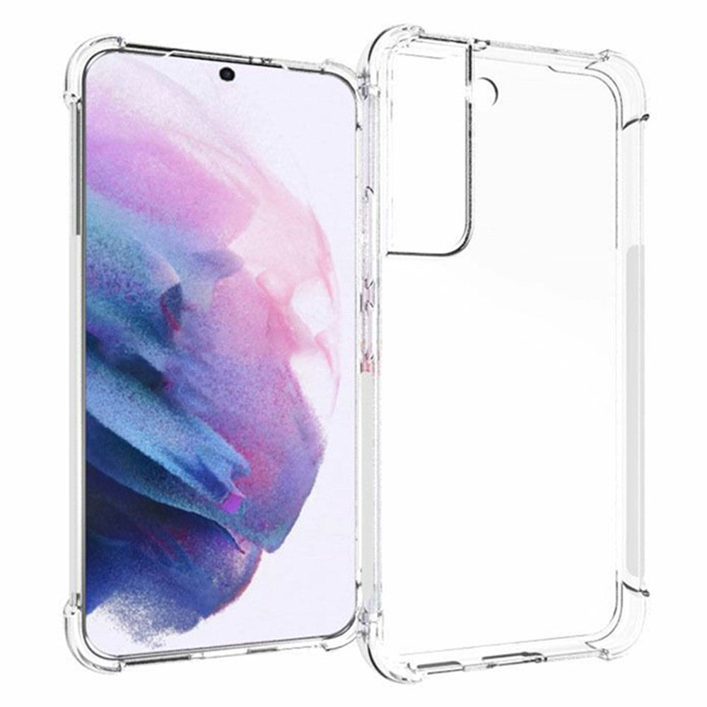 Fleksibelt, gennemsigtigt TPU ridsefast og skridsikkert beskyttelsescover til Samsung Galaxy S22 5G
