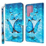 3D Creative Pattern Printing PU Leather Stand Flip Wallet Magnetic Protective Case with Strap for Samsung Galaxy S22 Ultra 5G