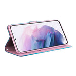 3D Creative Pattern Printing PU Leather Stand Flip Wallet Magnetic Protective Case with Strap for Samsung Galaxy S22 Ultra 5G