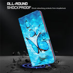 3D Creative Pattern Printing PU Leather Stand Flip Wallet Magnetic Protective Case with Strap for Samsung Galaxy S22 Ultra 5G