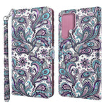 3D Creative Pattern Printing PU Leather Stand Flip Wallet Magnetic Protective Case with Strap for Samsung Galaxy S22 Ultra 5G