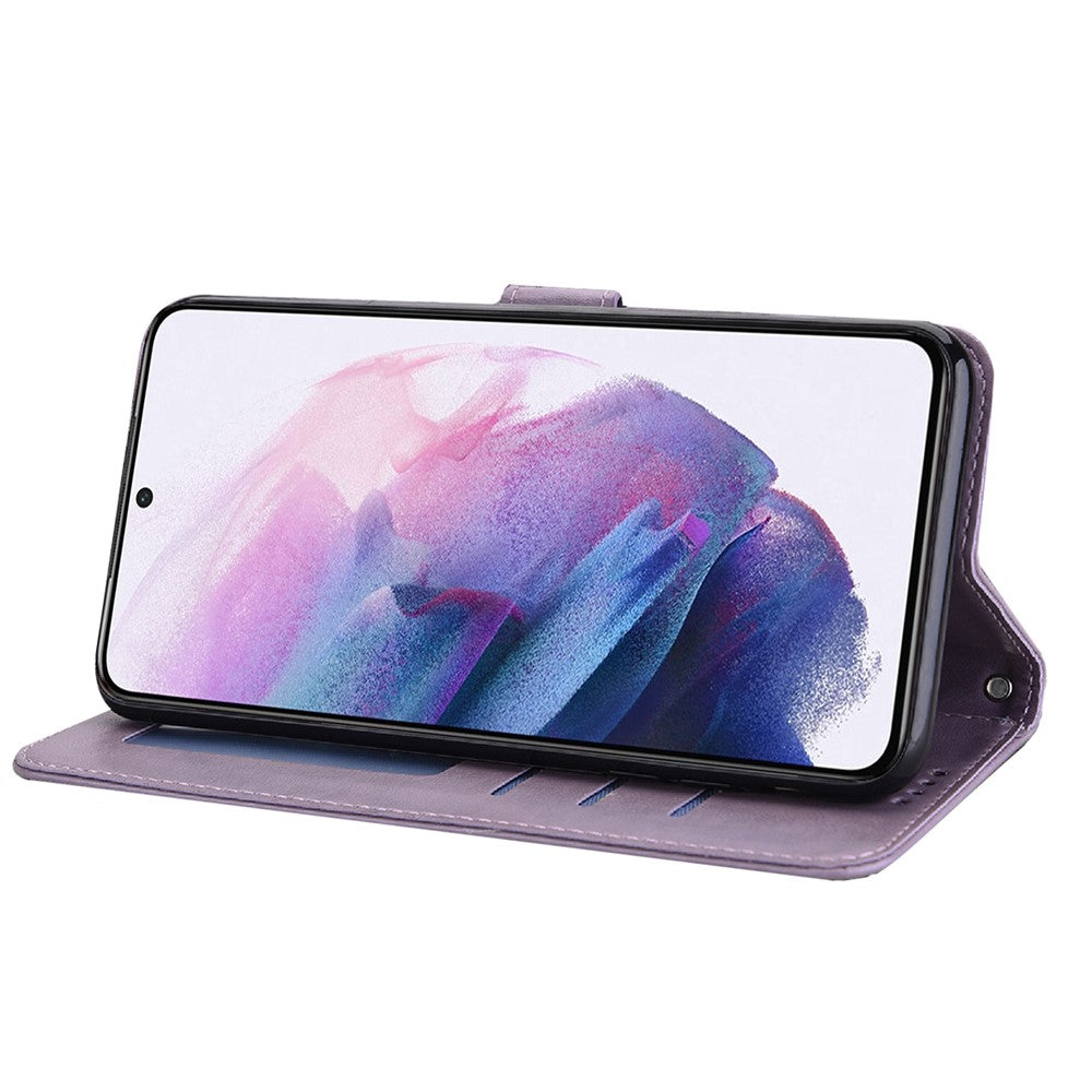 Tegnebogsetui i PU-læder med hjorte- og træprægning, stativ, sammenfoldeligt magnetisk cover til Samsung Galaxy A13 5G / A04s 4G (164,7 mm)