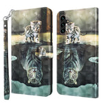 Folio Flip-plånboksfodral med 3D-mönstertryck i PU-läder och rem för Samsung Galaxy A13 5G / A04s 4G (164,7 mm)