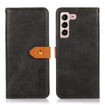 KHAZNEH Magnetic Golden Clasp PU Leather Stand Wallet Protective Cover for Samsung Galaxy S22 5G