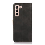 KHAZNEH Magnetic Golden Clasp PU Leather Stand Wallet Protective Cover for Samsung Galaxy S22 5G