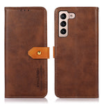 KHAZNEH Magnetic Golden Clasp PU Leather Stand Wallet Protective Cover for Samsung Galaxy S22 5G