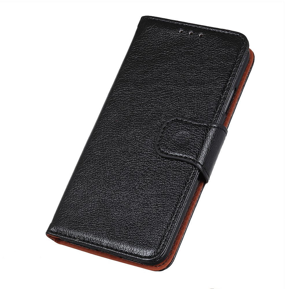 For Samsung Galaxy S22 5G Nappa Texture Split Leather Wallet Stand Flip Protective Cover with Magnetic Closure