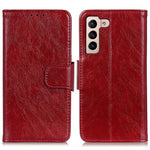 For Samsung Galaxy S22 5G Nappa Texture Split Leather Wallet Stand Flip Protective Cover with Magnetic Closure
