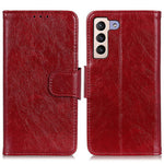 Split Leather Nappa Texture Wallet Stand Flip Protective Cover with Magnetic Closure for Samsung Galaxy S22+ 5G