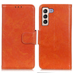 Split Leather Nappa Texture Wallet Stand Flip Protective Cover with Magnetic Closure for Samsung Galaxy S22+ 5G
