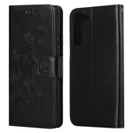 Snyggt PU-läderplånbok med fjärils- och blommönster, magnetiskt fällbart stativ, stötsäkert fodral med rem för Samsung Galaxy S22+ 5G