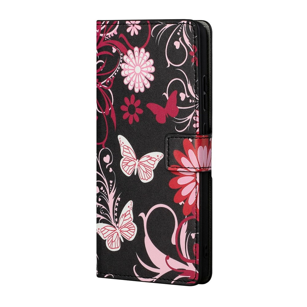 Magnetic Clasp Pattern Printing PU Leather Wallet Stand Phone Case Cover for Samsung Galaxy S22 5G