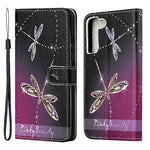 Pattern Printing Cross Texture Wallet Stand Leather Phone Case Protector for Samsung Galaxy S22+ 5G
