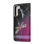 Pattern Printing Cross Texture Wallet Stand Leather Phone Case Protector for Samsung Galaxy S22+ 5G