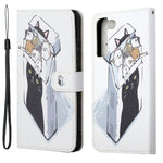 Pattern Printing Cross Texture Wallet Stand Leather Phone Case Protector for Samsung Galaxy S22+ 5G