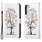 Pattern Printing Cross Texture Wallet Stand Leather Phone Case Protector for Samsung Galaxy S22+ 5G