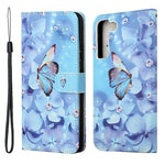 Pattern Printing Cross Texture Wallet Stand Leather Phone Case Protector for Samsung Galaxy S22+ 5G