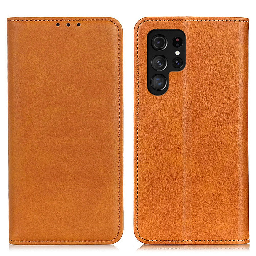 Plånboksfodral i läder med magnetisk stängning och automatisk stängning till Samsung Galaxy S22 Ultra 5G