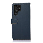 KHAZNEH RFID Blocking Litchi Texture Wallet Stand Leather Protective Phone Case Shell for Samsung Galaxy S22 Ultra 5G