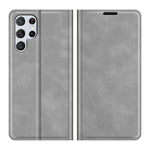 Automatisk magnetstängning, fällbart mobilskal, stativdesign, hudvänligt superläderfodral med plånbok för Samsung Galaxy S22 Ultra 5G