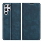 Automatisk magnetstängning, fällbart mobilskal, stativdesign, hudvänligt superläderfodral med plånbok för Samsung Galaxy S22 Ultra 5G