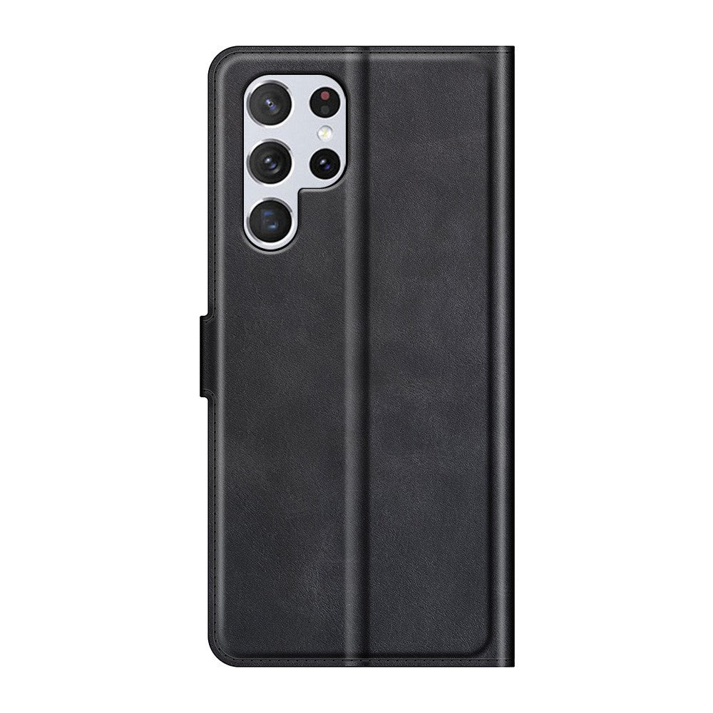Impact Buffer PU Leather Wallet Folio Flip Case Stand Magnetic Shockproof TPU Inner Shell for Samsung Galaxy S22 Ultra 5G
