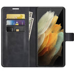 Impact Buffer PU Leather Wallet Folio Flip Case Stand Magnetic Shockproof TPU Inner Shell for Samsung Galaxy S22 Ultra 5G