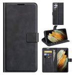 Impact Buffer PU Leather Wallet Folio Flip Case Stand Magnetic Shockproof TPU Inner Shell for Samsung Galaxy S22 Ultra 5G