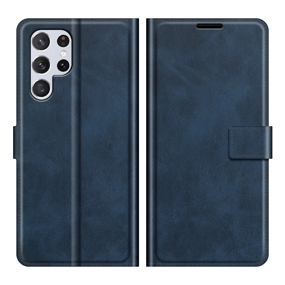 Impact Buffer PU Leather Wallet Folio Flip Case Stand Magnetic Shockproof TPU Inner Shell for Samsung Galaxy S22 Ultra 5G