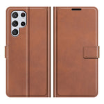 Impact Buffer PU Leather Wallet Folio Flip Case Stand Magnetic Shockproof TPU Inner Shell for Samsung Galaxy S22 Ultra 5G