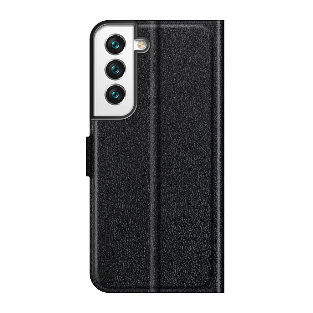 Quality PU Leather Wallet Case Litchi Texture Magnetic Closure Protective Stand Flip Phone Cover for Samsung Galaxy S22+ 5G