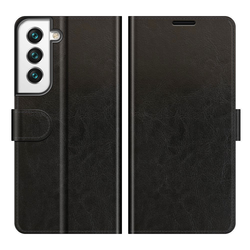 Wallet Design Crazy Horse Texture Leather Phone Cover Shell with Horizontal Viewing Stand for Samsung Galaxy S22+ 5G