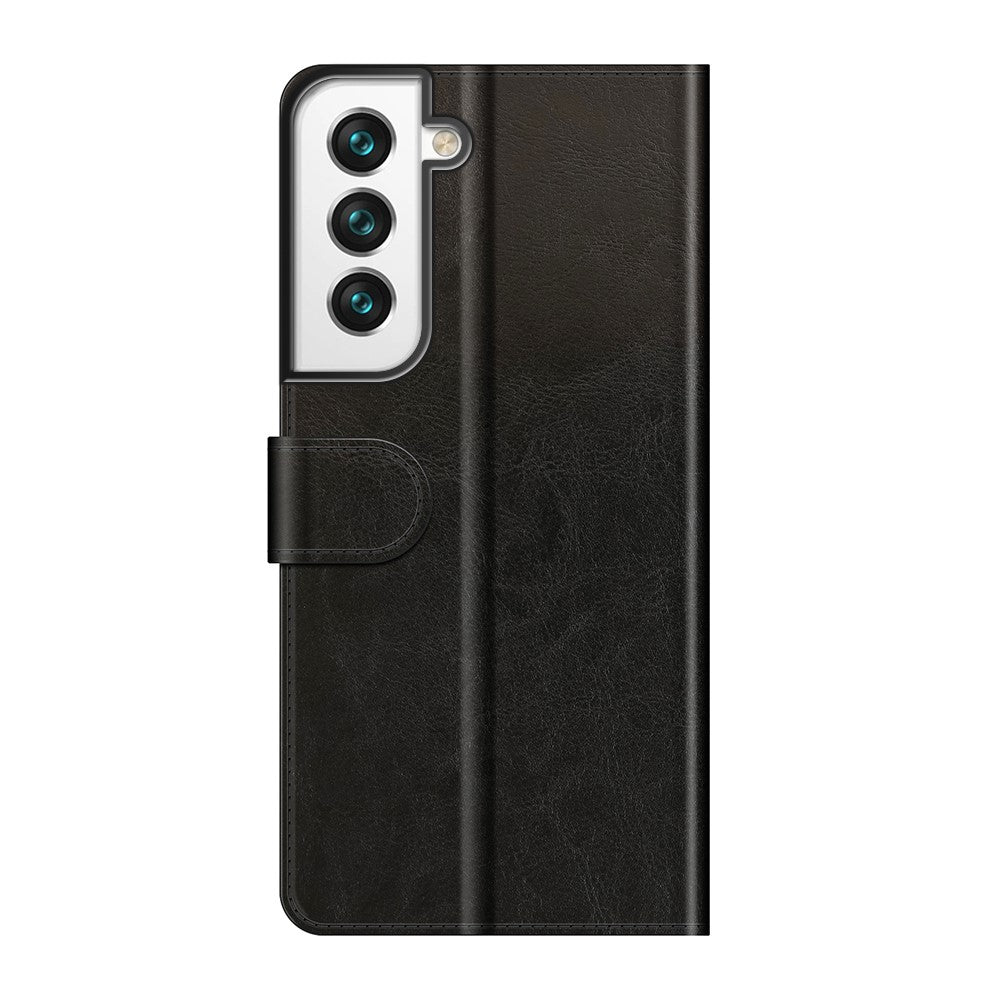 Wallet Design Crazy Horse Texture Leather Phone Cover Shell with Horizontal Viewing Stand for Samsung Galaxy S22+ 5G