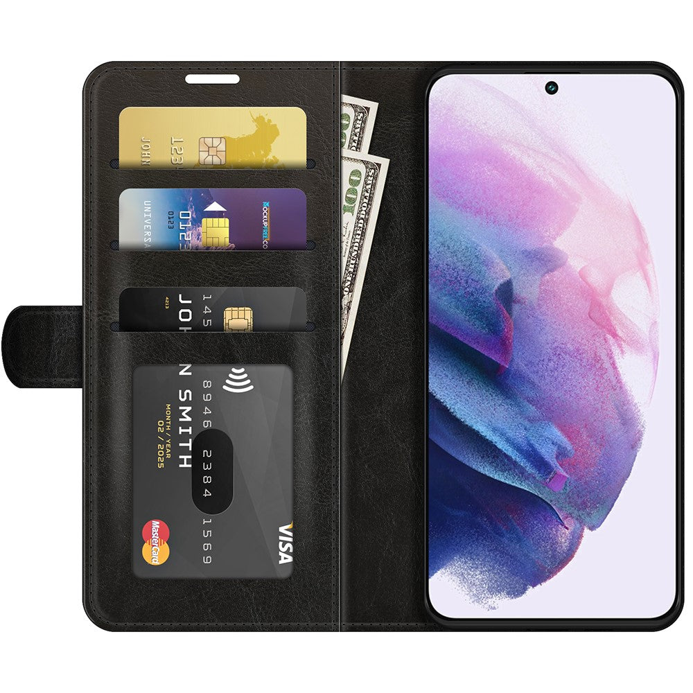 Wallet Design Crazy Horse Texture Leather Phone Cover Shell with Horizontal Viewing Stand for Samsung Galaxy S22+ 5G