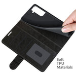 Wallet Design Crazy Horse Texture Leather Phone Cover Shell with Horizontal Viewing Stand for Samsung Galaxy S22+ 5G