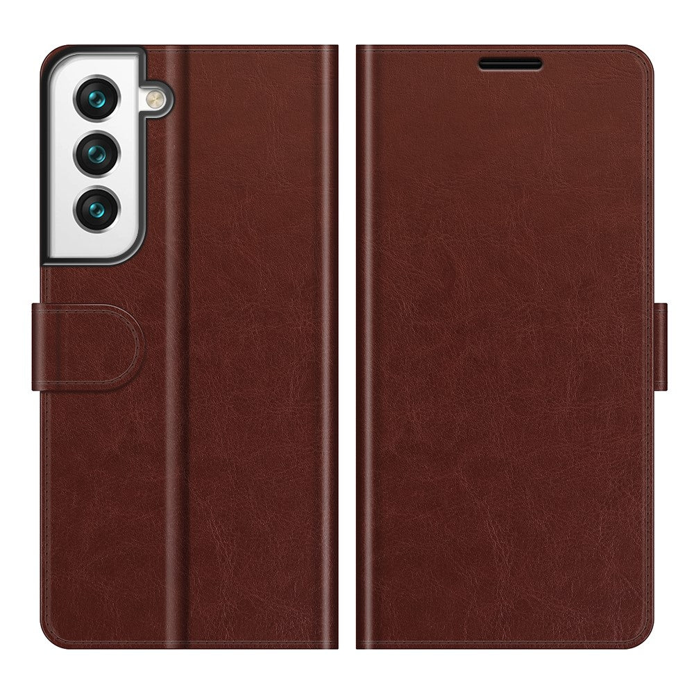 Wallet Design Crazy Horse Texture Leather Phone Cover Shell with Horizontal Viewing Stand for Samsung Galaxy S22+ 5G