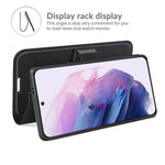 Shockproof Litchi Texture PU Leather Wallet Case Magnetic Closure Protective Stand Flip Phone Cover for Samsung Galaxy S22 5G