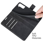 Fuldt beskyttende PU-læder TPU Pung Stander Telefon Flip Cover Etui til Samsung Galaxy S22 5G