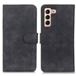 KHAZNEH Retro Tekstur Fuld Beskyttelse Læder Stand Pung Cover Telefonetui til Samsung Galaxy S22 5G