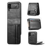 Samsung Galaxy Z Flip3 5G-mobilcover i slidstærkt PU-læder med pung, kortlommedesign, faldsikring og beskyttelse mod fingeraftryk