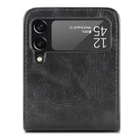 Samsung Galaxy Z Flip3 5G-mobilcover i slidstærkt PU-læder med pung, kortlommedesign, faldsikring og beskyttelse mod fingeraftryk