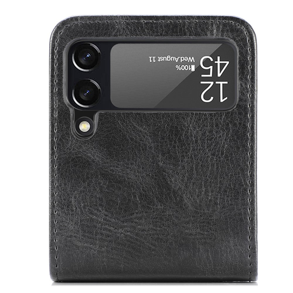 Samsung Galaxy Z Flip3 5G-mobilcover i slidstærkt PU-læder med pung, kortlommedesign, faldsikring og beskyttelse mod fingeraftryk